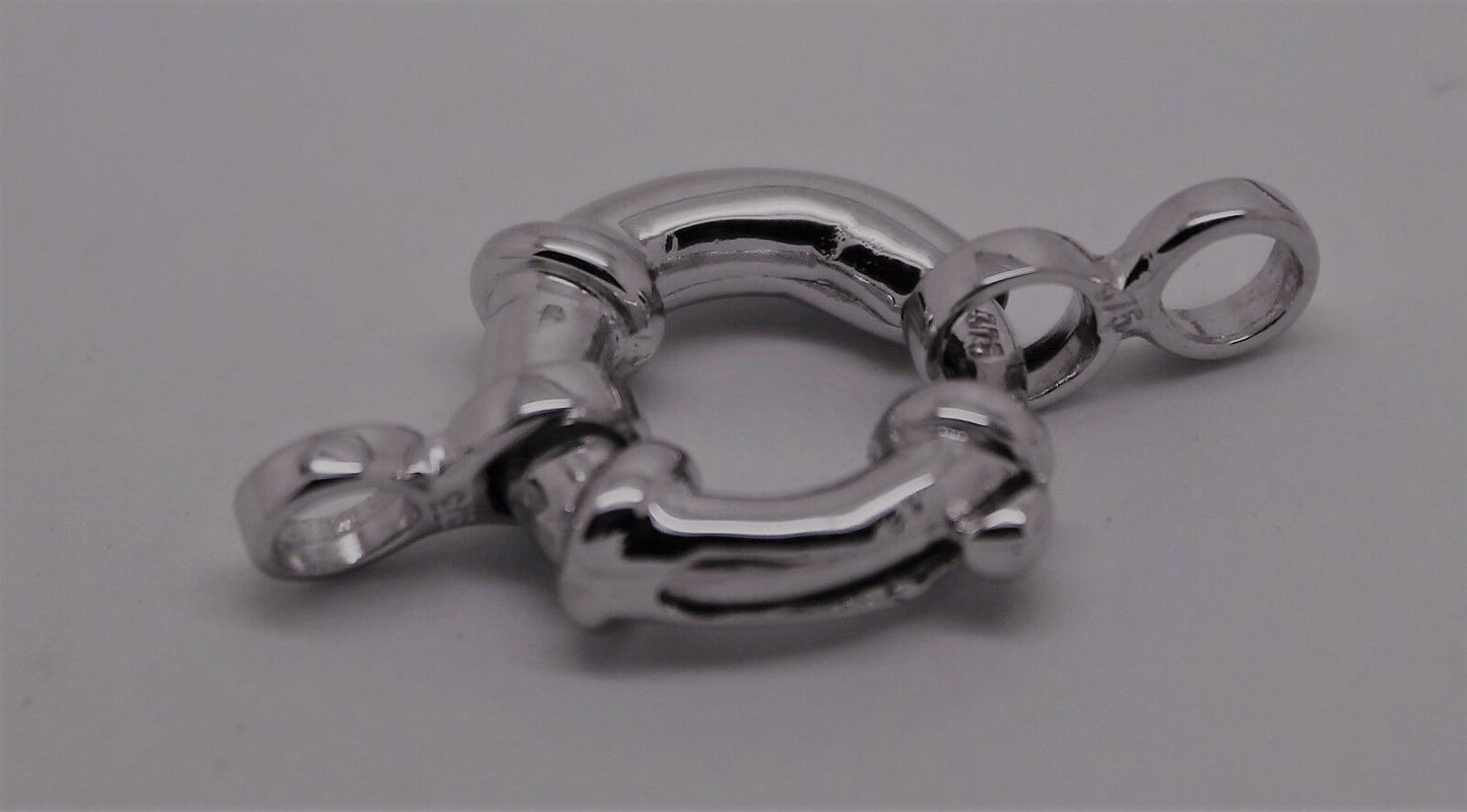 Genuine 14mm 9ct 375 White Gold Bolt Ring Clasp With Ends