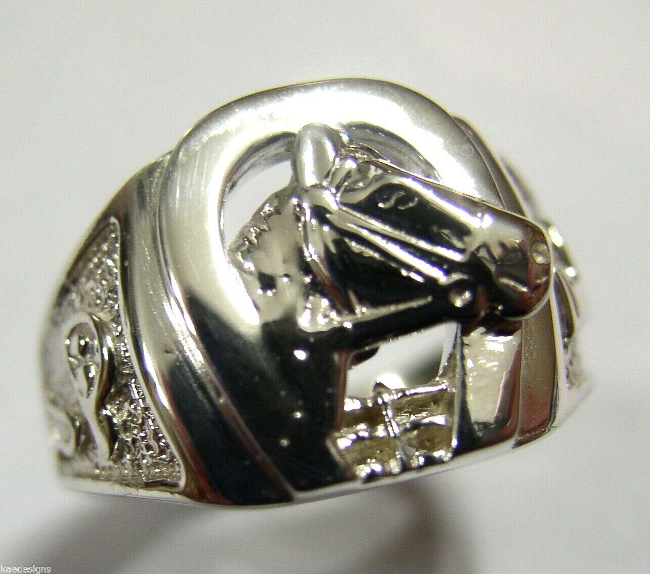 Kaedesigns, 9ct 375 Yellow or Rose or White Gold Large Heavy Horse Shoe Ring 390