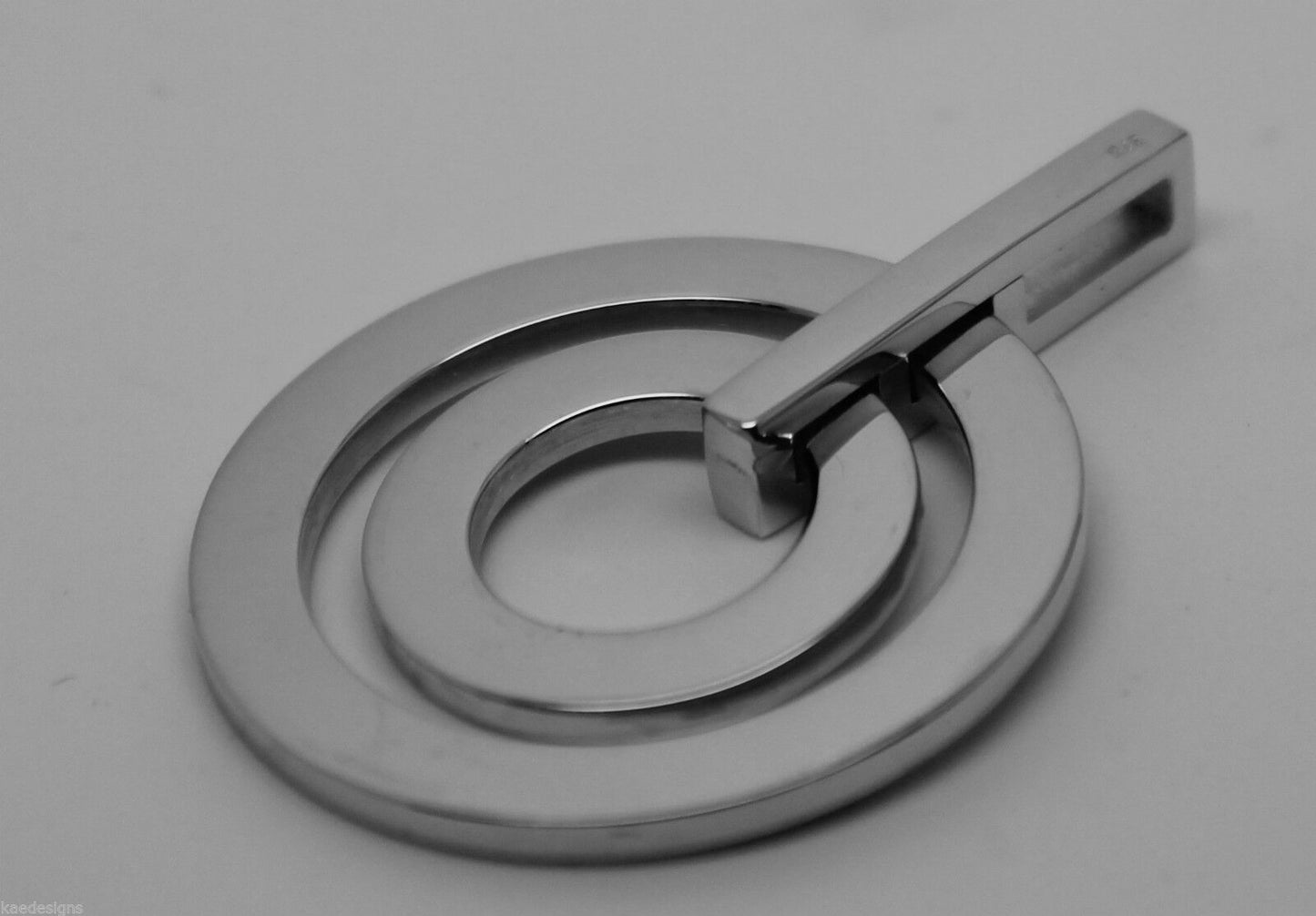 Kaedesigns Genuine Solid 9ct 9k Solid White / 375 Gold Plain Two 2 Circles Pendant