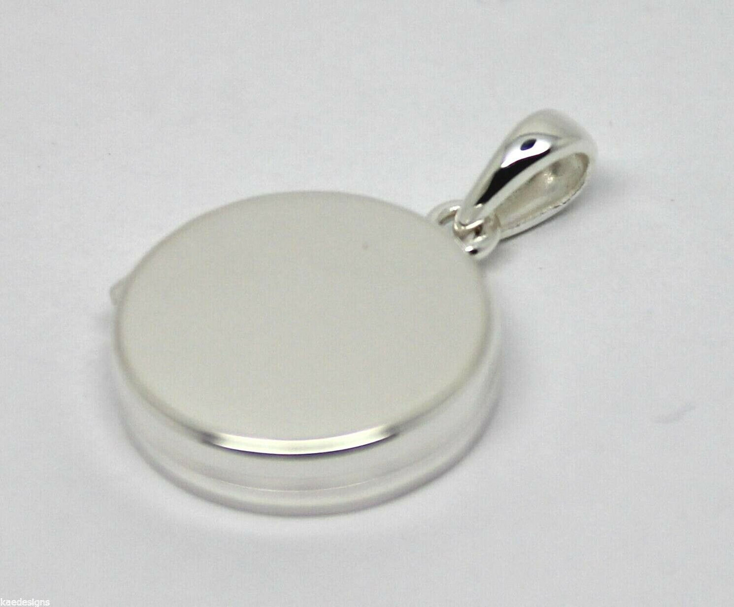 Genuine Sterling Silver 925 Small Flat Round Plain Locket With 2 Photos