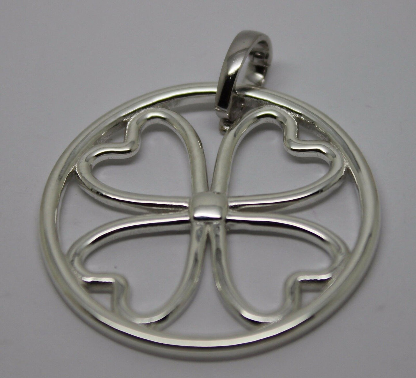 Sterling Silver 925 Four Heart Pendant with Detachable Enhancer