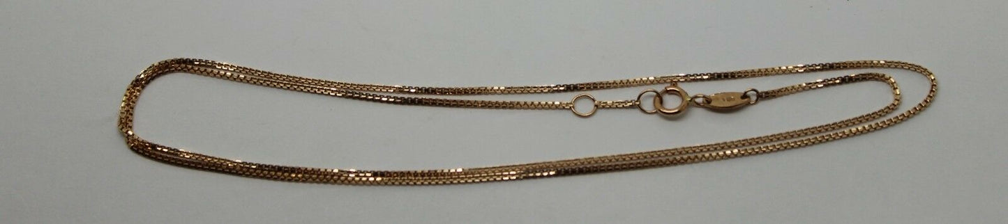 Genuine 750 18k 18ct Rose Gold Kerb Curb Chain Necklace 44cm 2.1g