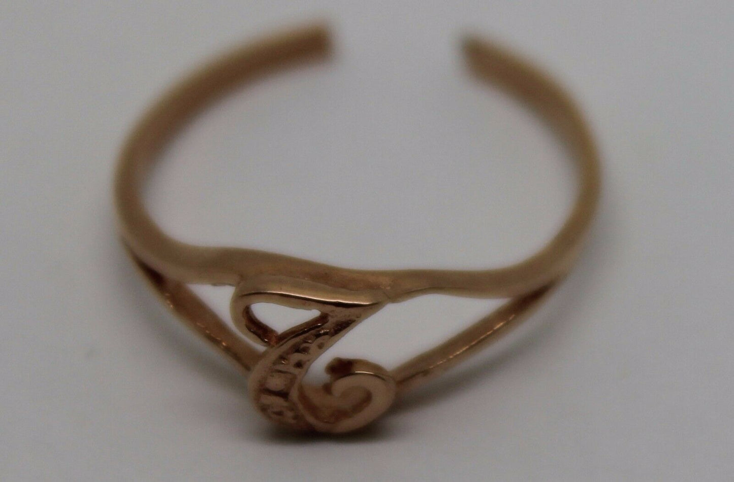 Genuine Solid 9ct 9k Yellow Or Rose Or White Gold 375 Initial Toe Ring T