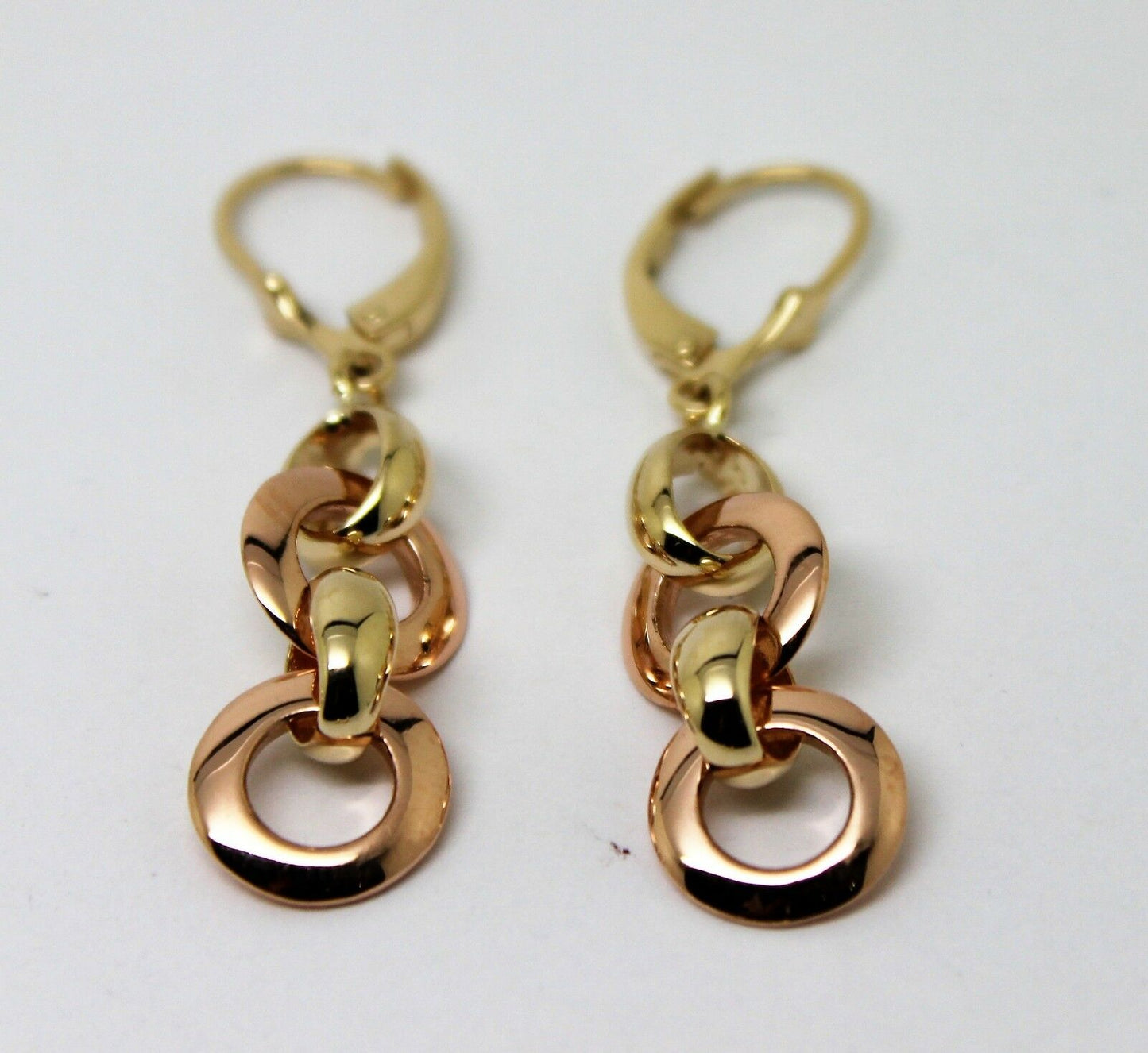 Kaedesigns 9ct Rose & Yellow Gold 10mm Circle Belcher Earrings Continental Hooks