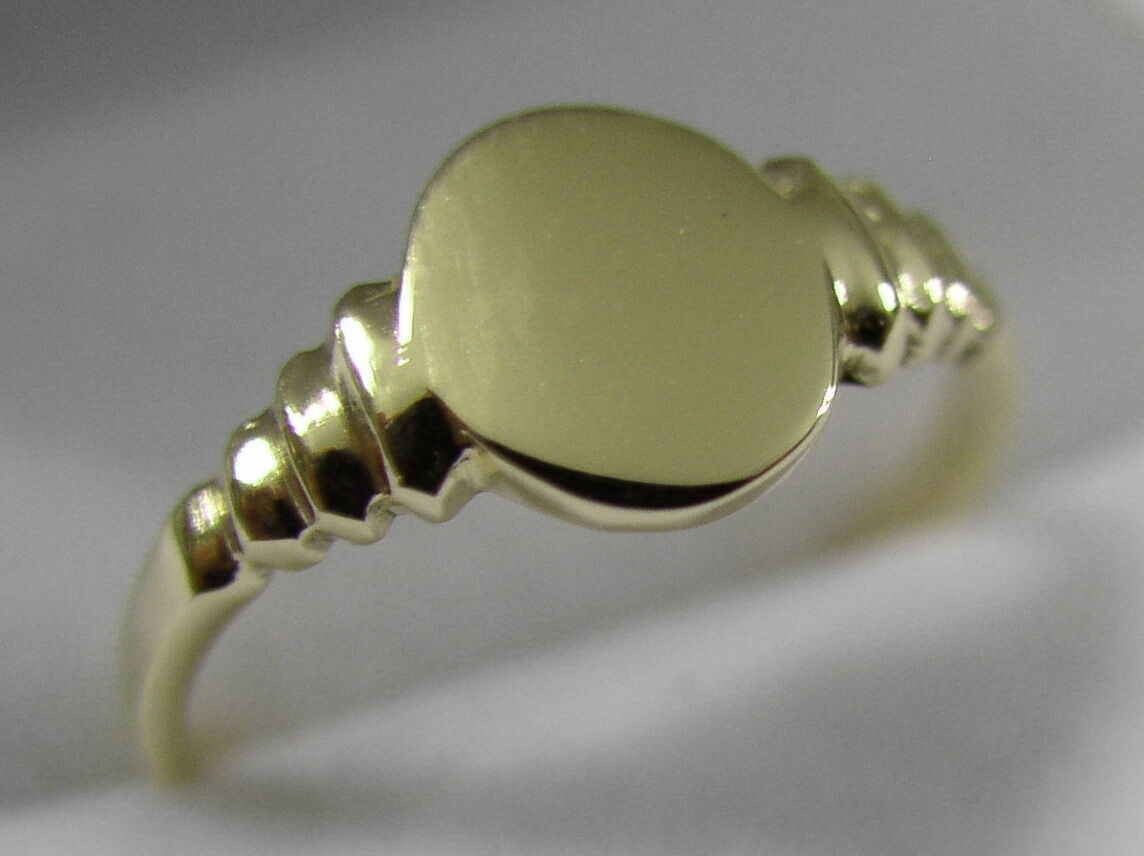 Size G Genuine Small New 9ct 9K Yellow, Rose or White Gold Oval Signet Ring 342