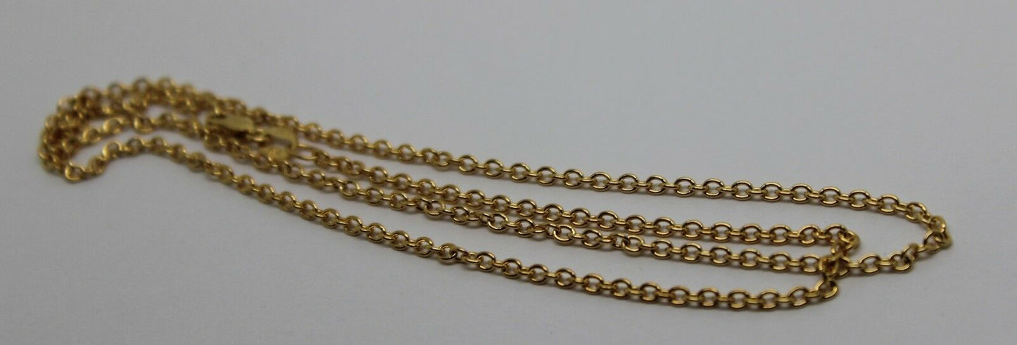 Genuine 9ct Yellow Gold Belcher / Cable Chain Necklace 45cm 2.57grams