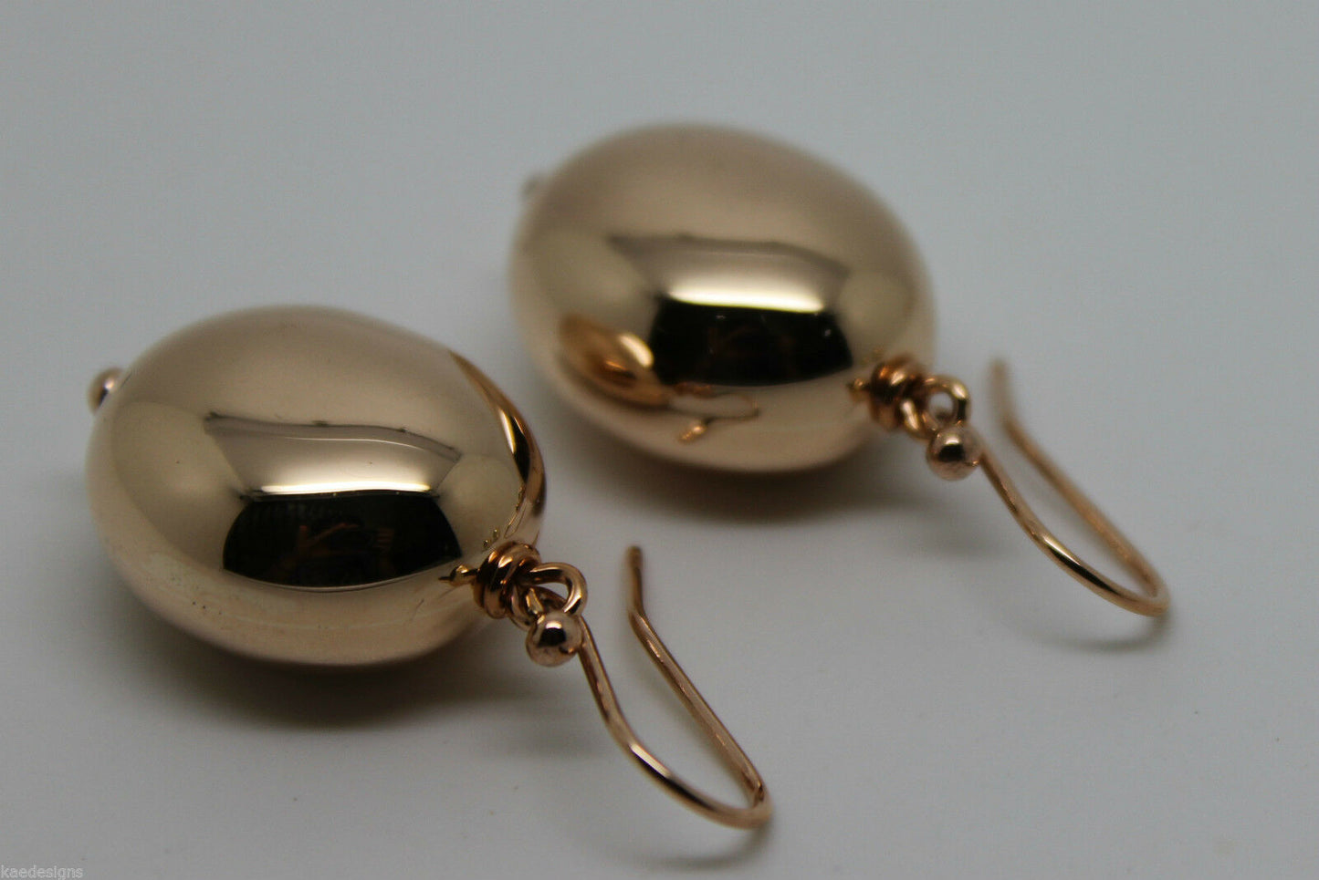 Kaedesigns New Genuine Heavy 9ct 9k Rose, Yellow, White Gold Oval Hook Earrings