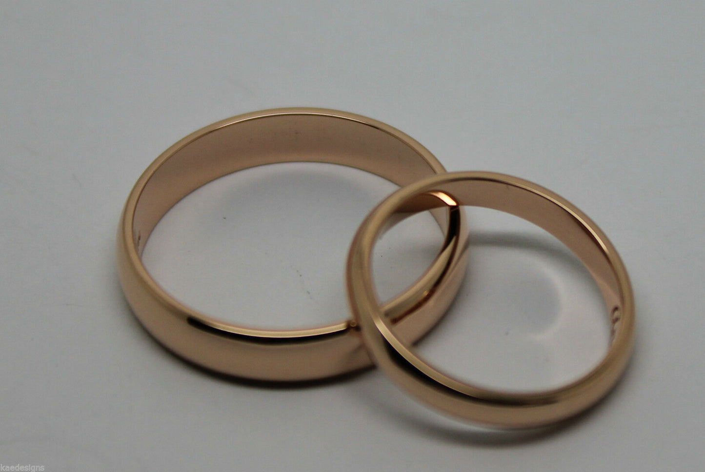 Kaedesigns, 2 Rings X Custom Made Solid 18ct 18kt Yellow,Rose or White Gold Wedding Bands