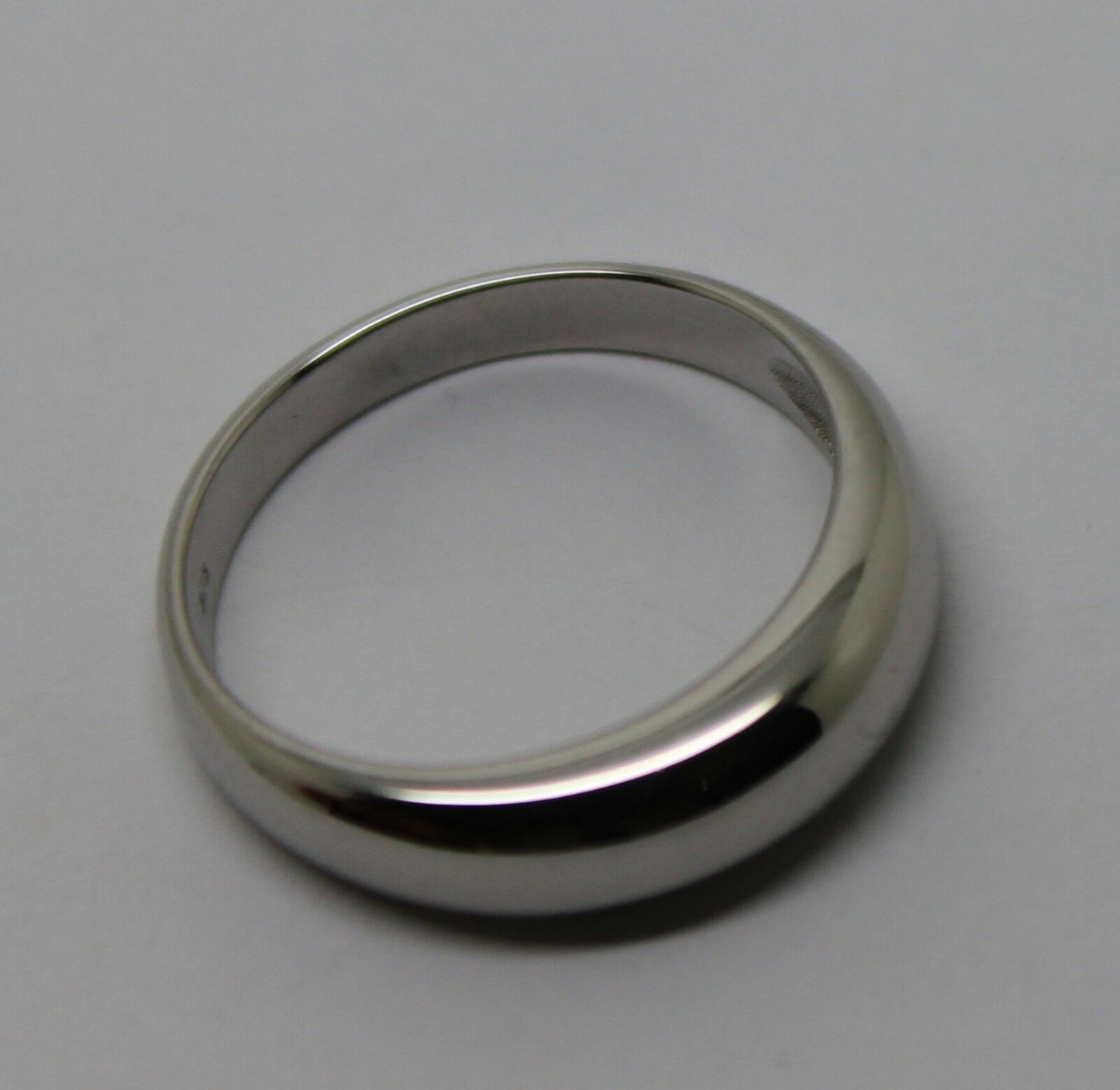 Size P Genuine 9ct White Gold Full Solid 5mm Dome Ring