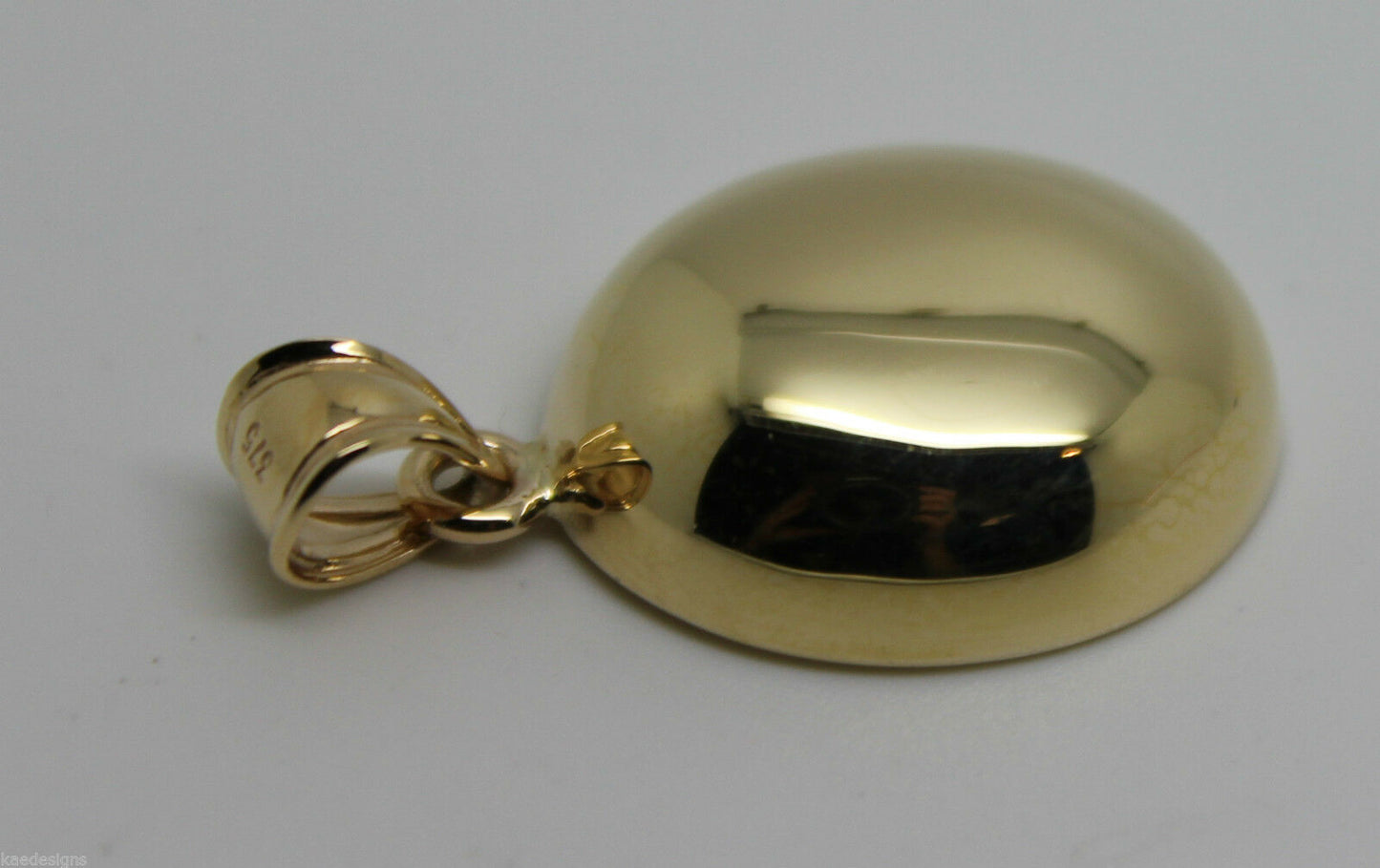 Genuine New 9ct 9kt Yellow, Rose or White Gold Oval Half Bubble Ball Pendant