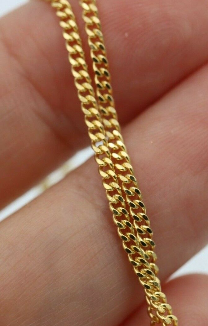 Genuine 9ct Yellow Gold Curb Necklace / Chain 3.7grams 42cm