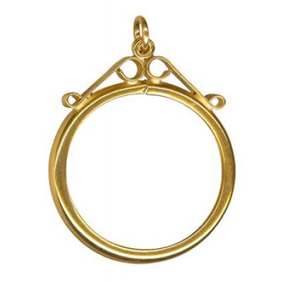 Genuine 9ct 9k Yellow Gold Full Sovereign Plain Scroll Coin Frame