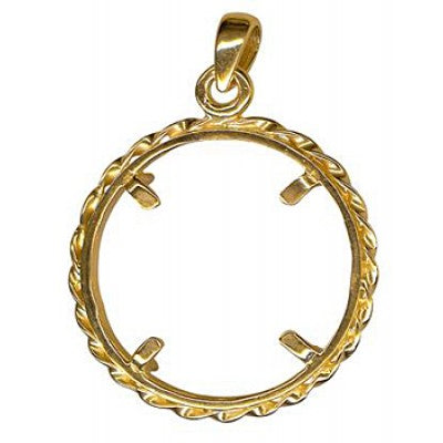 Genuine 9ct 9k Yellow Gold Full Sovereign Claw Set Coin Frame