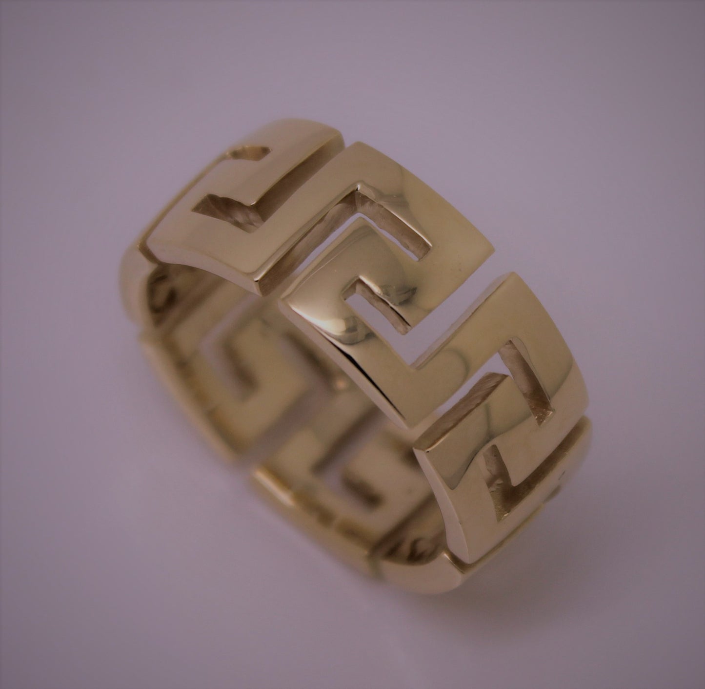 Size 6.25 / M1/2 Kaedesigns Genuine Heavy Solid 14ct Yellow, Rose or White Gold 10mm Wide Greek Key Ring