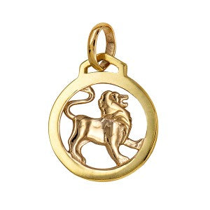 Genuine New 12mm Sterling Silver 925 or 9ct Yellow Gold Pendant / Charm - Leo