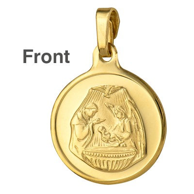 Genuine Fine Silver or 9ct Yellow Gold, Solid Baptism Medal Christian 16mm wide