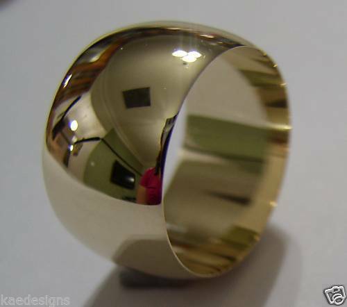 Genuine 12mm 9ct 9k 375 Yellow, Rose or White Gold Full Solid Extra Wide Band Ring