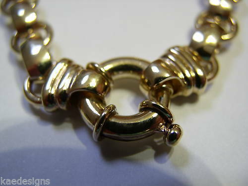 Kaedesigns Genuine New 20cm 9ct Yellow, Rose or White Gold Solid Square Oval Belcher Bracelet