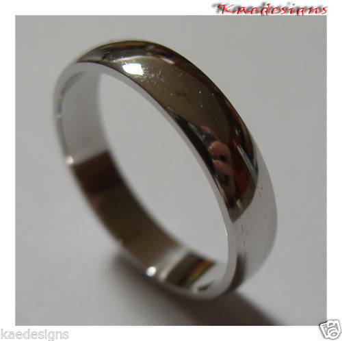 Kaedesigns Genuine Solid 14ct 14kt White Gold Wedding Band Ring Size X