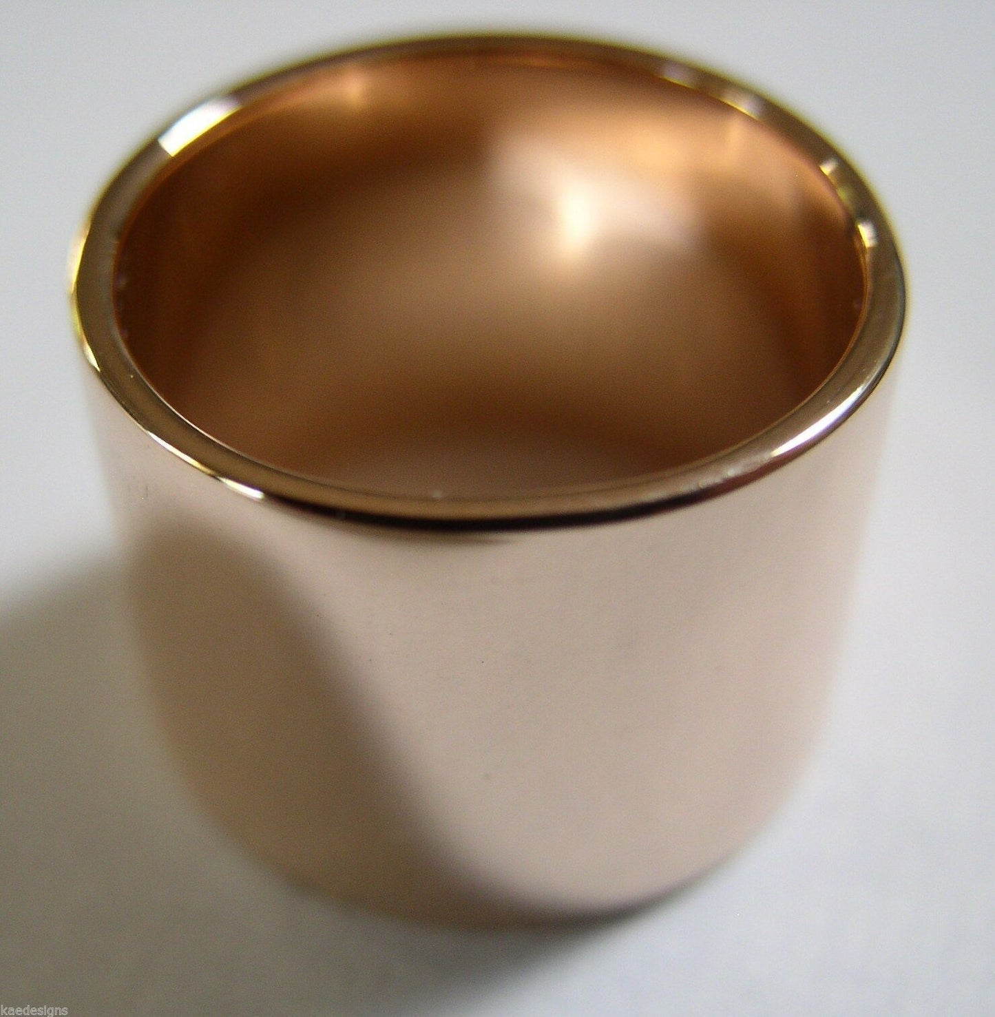 Genuine, Happy 50th Engraved, 9ct Yellow, Rose & White Gold Full Solid Extra Wide 15mm Band Ring