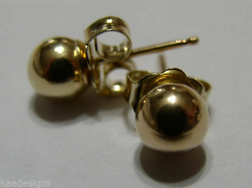 Genuine 9ct Yellow Gold 7mm Stud Ball Earrings