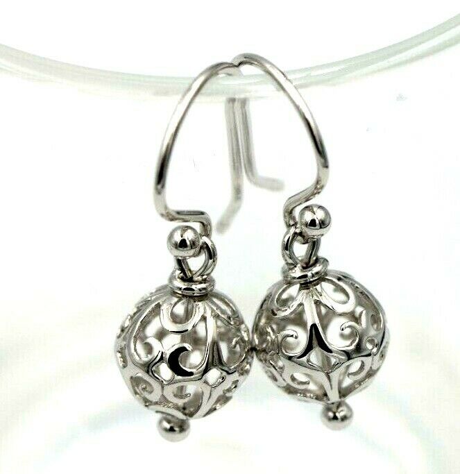 Kaedesigns, Genuine 9ct Yellow, Rose or White Gold 10mm Euro Ball Drop  Filigree Earrings