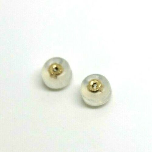 18ct Yellow Gold or White Gold Disc Silicone Butterfly Small Earring Backs (light weight)