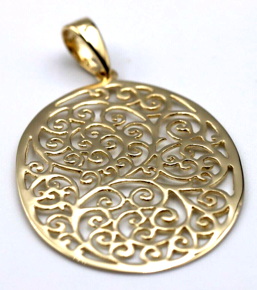 Genuine Heavy Solid 9ct 9kt Yellow, White or Rose Gold 375, Super Large Oval Filigree Pendant