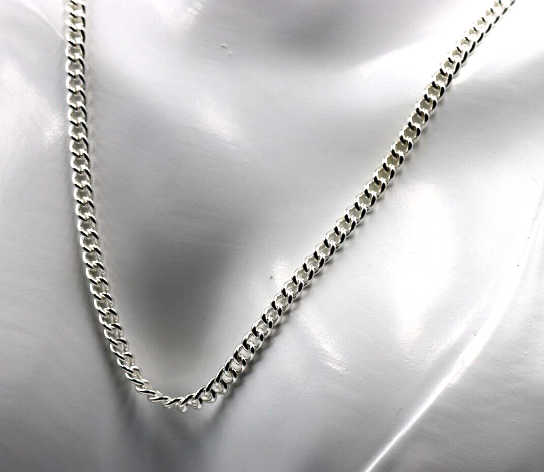 Sterling Silver 925 4mm Round Kerb Curb Chain Chain Necklace 55cm
