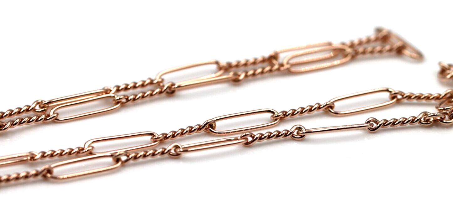 Handmade 9ct 9K 375 Yellow, Rose or White Gold Paper Clip Fancy Paperclip Chain Necklace
