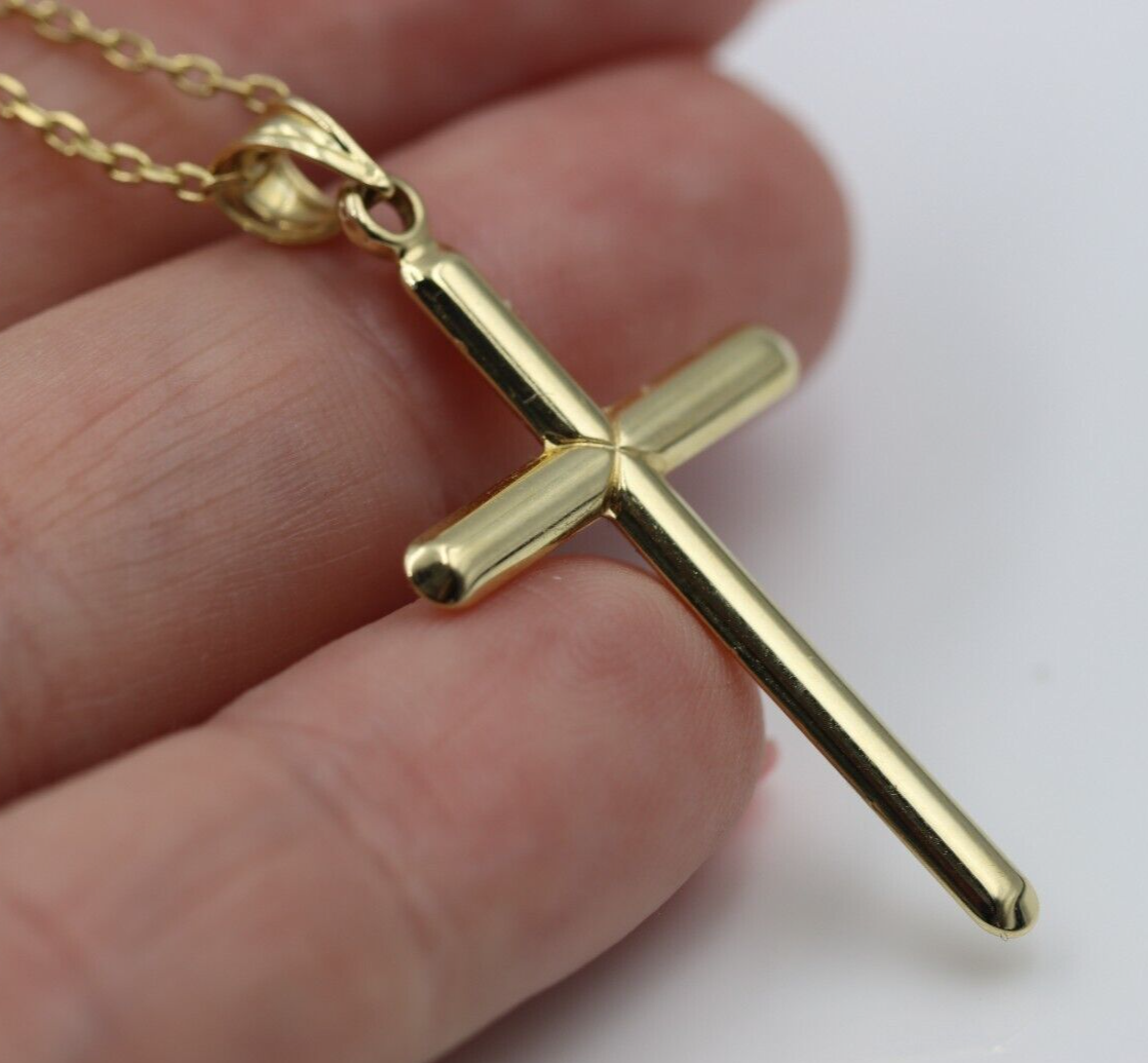 14k gold cross pendant necklace deals