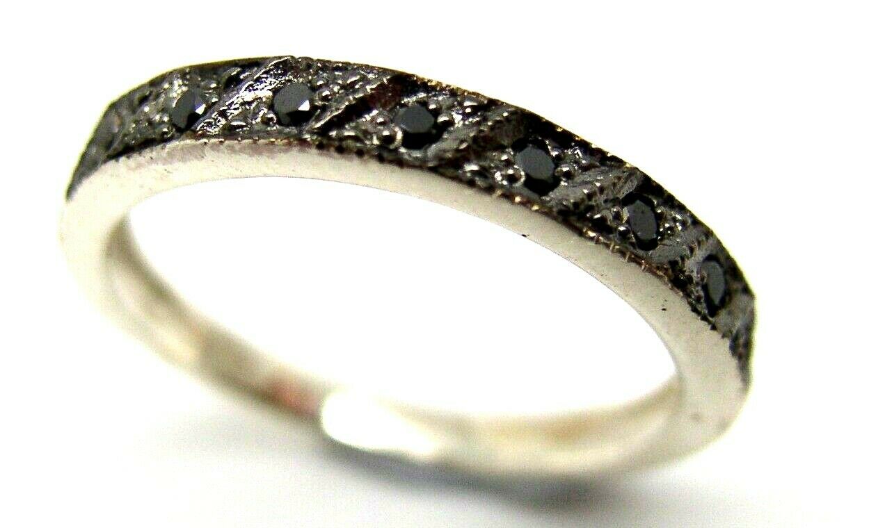 Solid New Sterling Silver 925 Black Stone Dress Ring