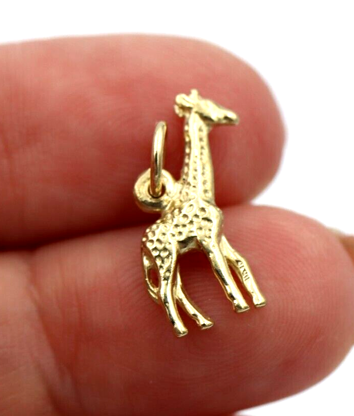 Genuine 9k 9ct 375 Yellow Gold Giraffe Pendant Zoo African Safari Pendant Charm