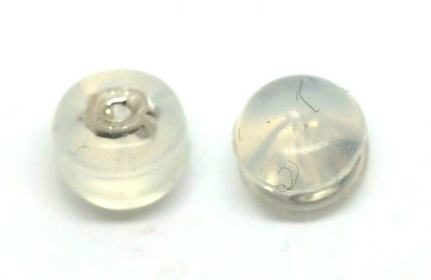 18ct Yellow Gold or White Gold Disc Silicone Butterfly Small Earring Backs (light weight)