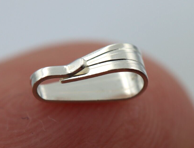 Solid Sterling Silver Snap On Pendant Bail Connector 8mm x 3mm Kaedesigns Jewellery