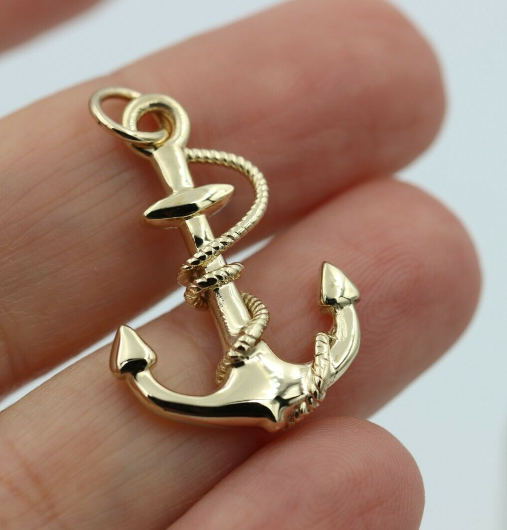 White gold anchor deals pendant