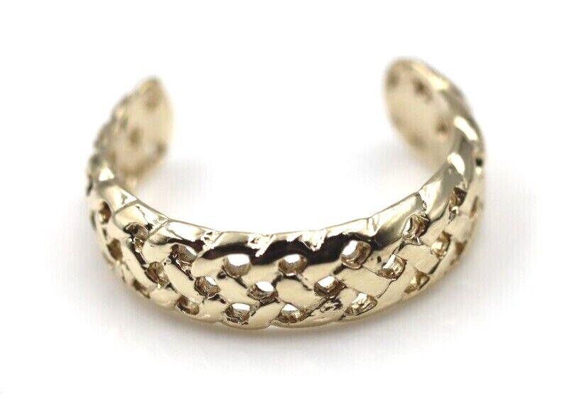 Genuine Solid 9ct Yellow or Rose or White Gold or Sterling Silver Weave Toe Ring 264