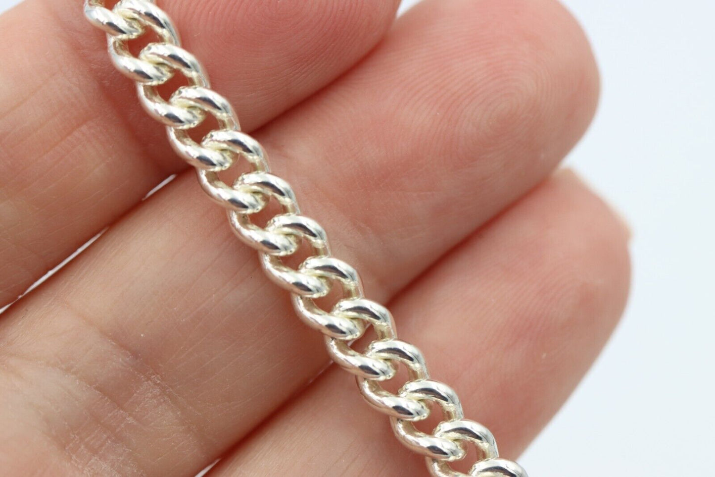 Sterling Silver 925 Heavy Kerb Curb Chain Chain Necklace 55cm or 60cm