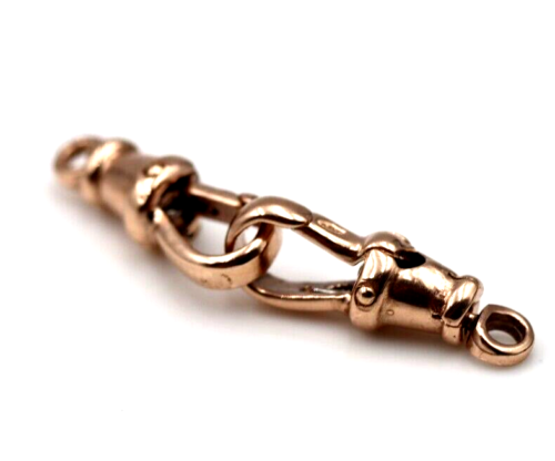 1 PAIR - Genuine 9kt 9ct Solid Yellow or Rose Gold Rotating Albert Swivel Clasp 17mm Size