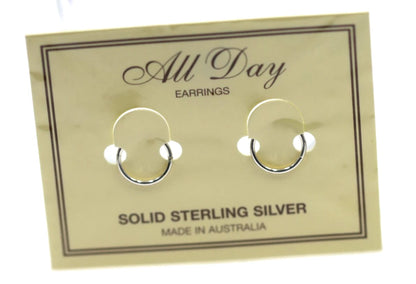 Kaedesigns Sterling Silver 925 Sleepers Hinged Earrings Plain 8mm.