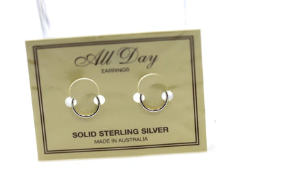 Kaedesigns Sterling Silver 925 Sleepers Hinged Earrings Plain 8mm.