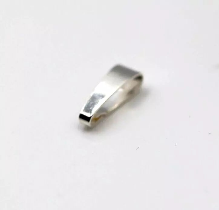 Sterling Silver 925 Snap On Pendant Plain Tapered Bail Connector 11mm x 3.7mm