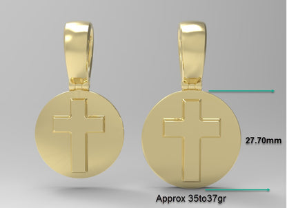 Genuine Large Heavy 14ct 14k 585 Yellow Gold Full Solid Heavy Cross Pendant