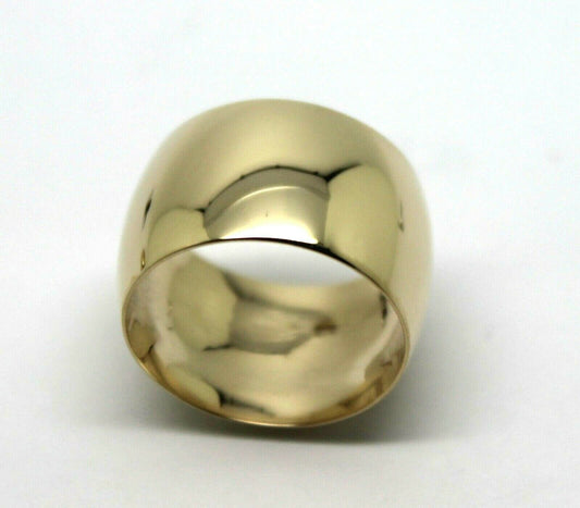 Genuine New Solid  9ct Yellow Gold Full Solid 12mm Wide Barrel Band Ring Size V 1/2