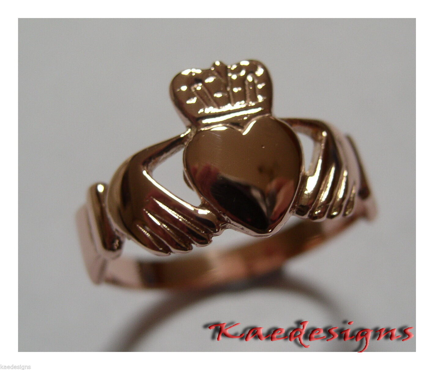 Size M Genuine Solid 9ct 9kt Heavy Yellow, Rose or White Gold Extra Large Irish Claddagh Ring (Copy)