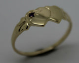 9ct Yellow Gold 375 Amethyst (Birthstone Of February) Double Heart Signet Ring Sizes P, Q, R, S, T