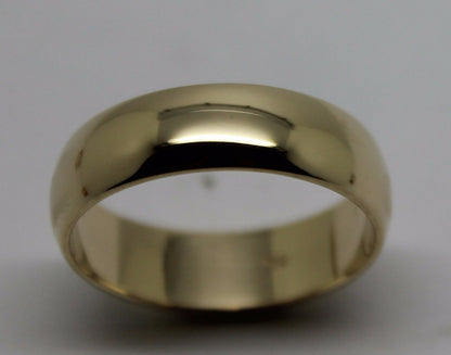 Genuine New Solid 9ct Yellow, Rose or White Gold 6mm Wedding Band Ring Size L