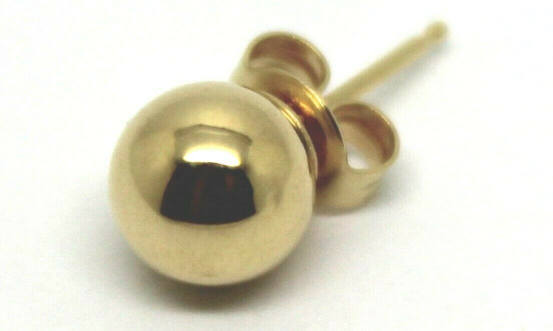 New Genuine 18ct Yellow Gold One 4mm Stud Ball Earring