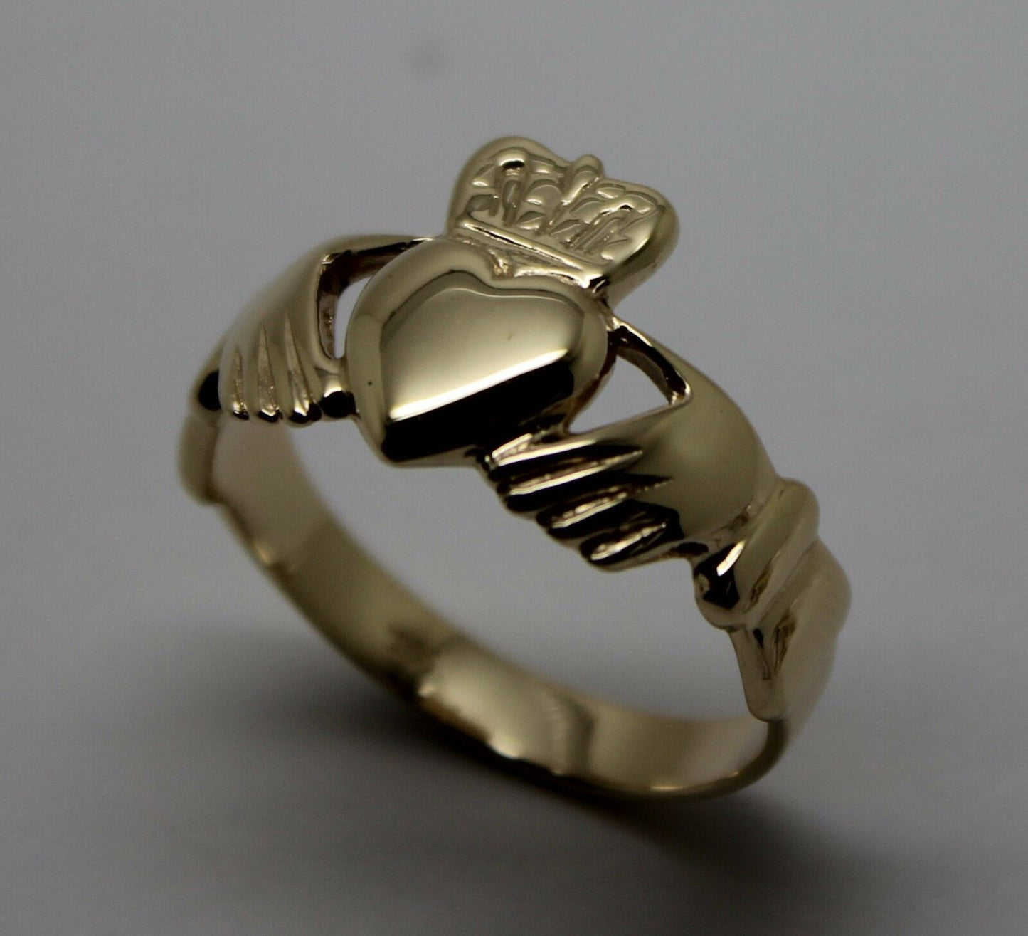 Size M Genuine Solid 9ct 9kt Heavy Yellow, Rose or White Gold Extra Large Irish Claddagh Ring (Copy)