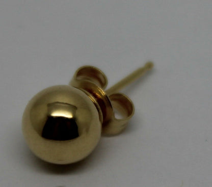 New Genuine 18ct Yellow Gold One 4mm Stud Ball Earring